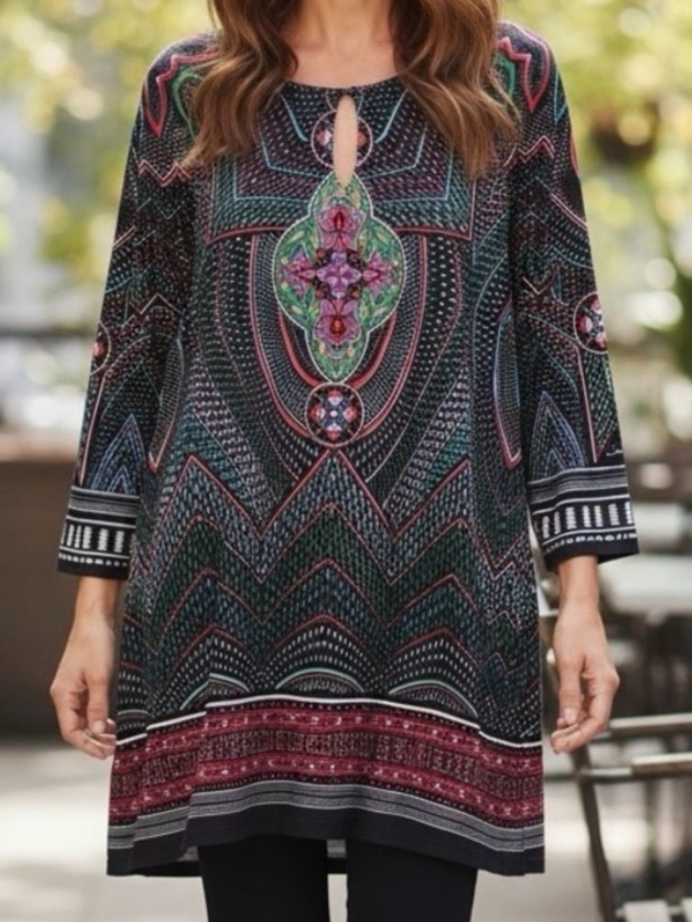 LAUNDRY BY SHELLI SEGAL 1960’s Psychedelic Motif Lined Tunic